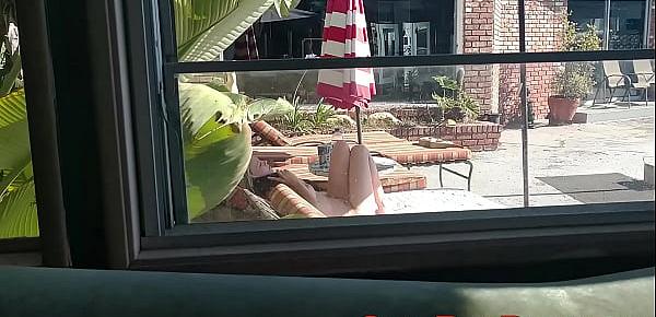 Kristi Love gets spied on nude sunbathing